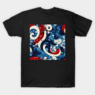 Abstract Swirls and Waves Effect illustration T-Shirt